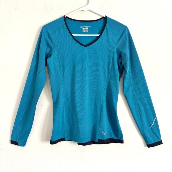 Arc’teryx Aqua Blue Long Sleeve Base Layer Shirt Women’s Size Small - Picture 1 of 12